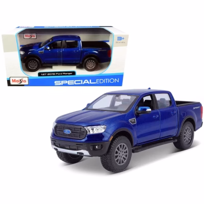 Ford Ranger Lariat Sport Pickup Truck Dark Blue Metallic Diecast Model Car