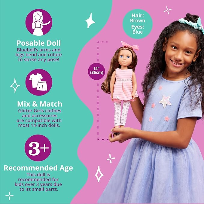 Glitter Girls Realistic Fashion Doll Brown Hair & Blue Eyes Glitter Girls Realistic Fashion Doll Brown Hair & Blue Eyes
