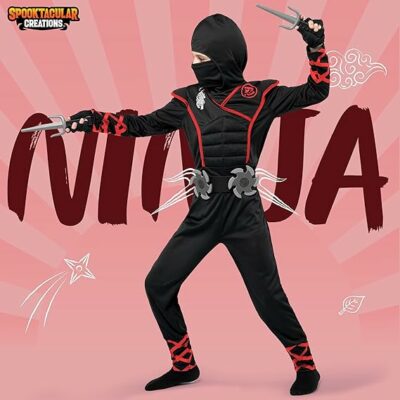 Halloween Ninja Costume Outfit Set for Boys