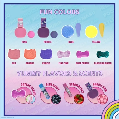 Hello Kitty and Friends Train Case Makeup Set Toy for Girls