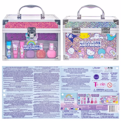 Hello Kitty and Friends Train Case Makeup Set Toy for Girls