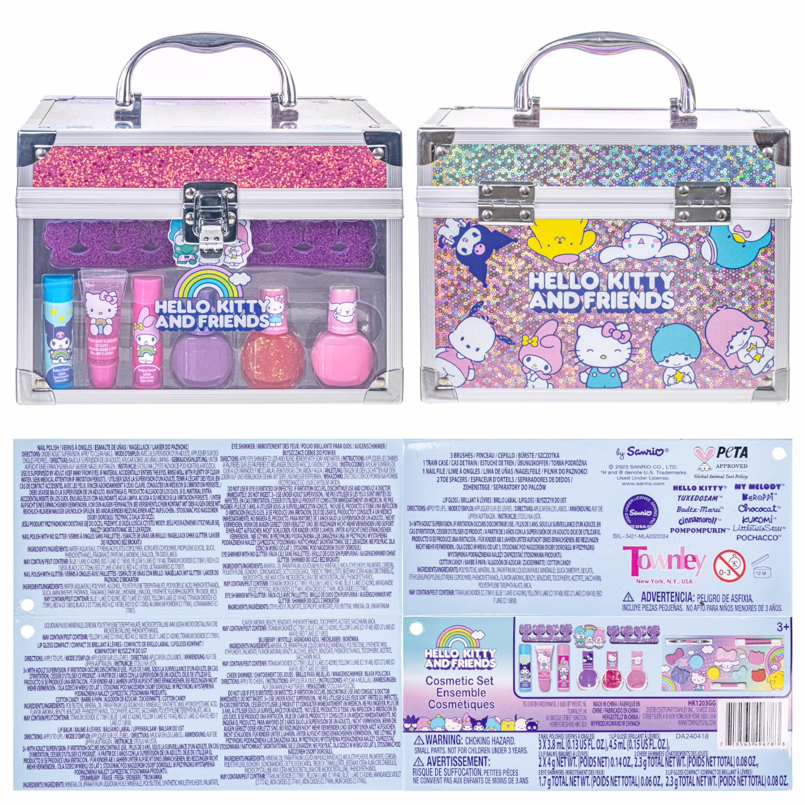 Hello Kitty and Friends Train Case Makeup Set Toy for Girls Hello Kitty and Friends Train Case Makeup Set Toy for Girls
