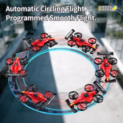 Juuar 2 in 1 Drones for Kids 2.4GHz Land and Air RC Drift Car with Lights