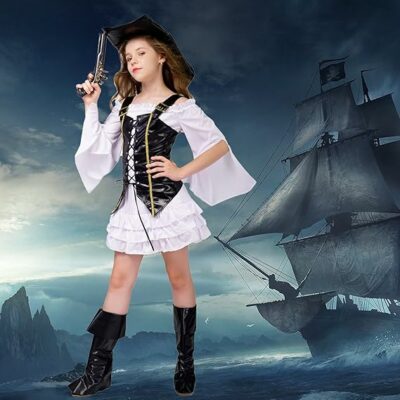 Kid's Girl Pirate Halloween Cosplay Costume