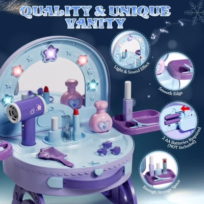 Kids Vanity Sets for Girls Portable Vanity Set Makeup Table
