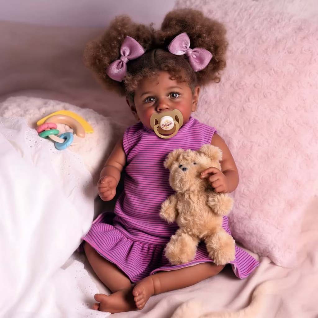 Lifelike Reborn Black Baby Girl 20 Inch Soft Cloth Body Baby Doll Lifelike Reborn Black Baby Girl 20 Inch Soft Cloth Body Baby Doll
