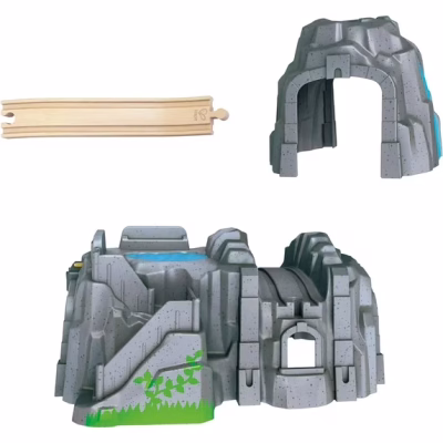 Light & Sound Mountain Tunnel Set Rock Mountain Formation & Train Track