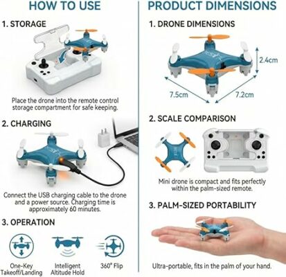 Mini Drone for Kids Indoor Portable Nano Quadcopter with Altitude Hold
