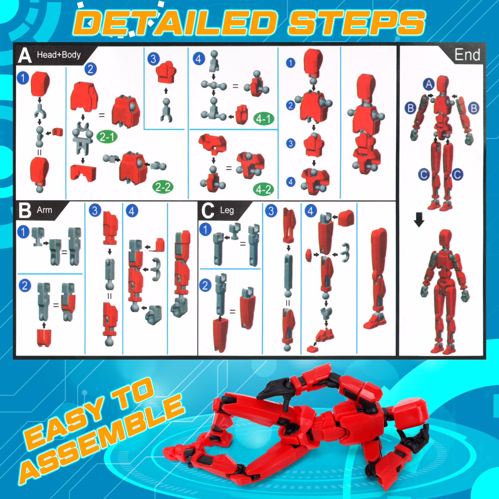 Multi Jointed Movable Robot Figure for Kids Multi Jointed Movable Robot Figure for Kids