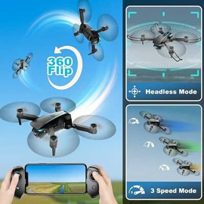 Oddire Drone with Camera with 2 Batteries 1080P HD Foldable Drone