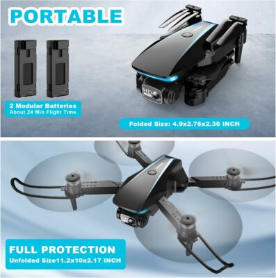 Oddire Drone with Camera with 2 Batteries 1080P HD Foldable Drone