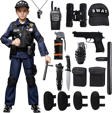 Police Officer Swat Costume for Boys