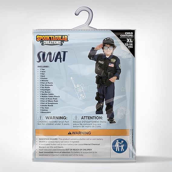 Police Officer Swat Costume for Boys 7 Police Officer Swat Costume for Boys