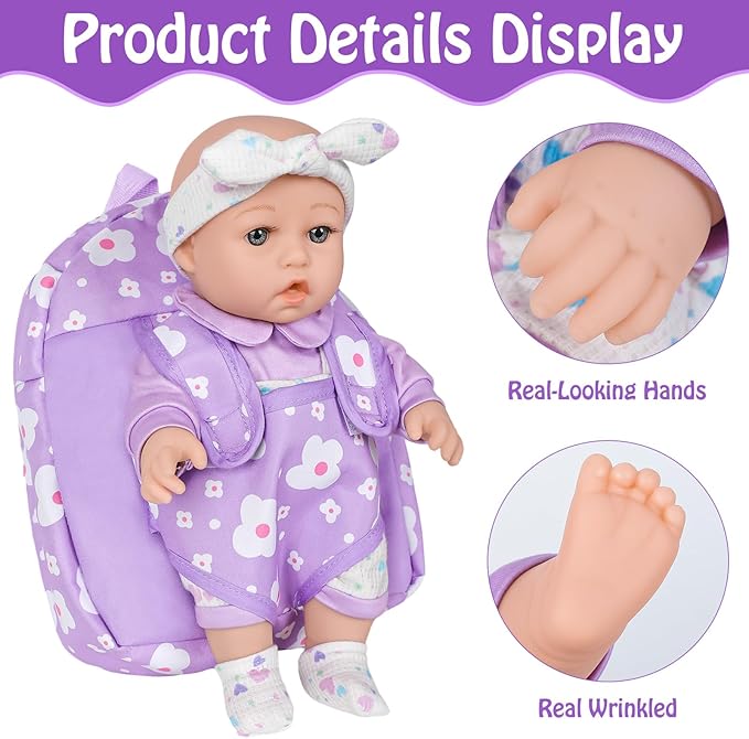 Realistic Baby Dolls with Clothes and Accessories Hanky Pacifier Bottle Diaper Toy Realistic Baby Dolls with Clothes and Accessories Hanky Pacifier Bottle Diaper Toy