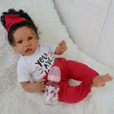 Realistic Reborn Baby Doll Black Girl Gift Set