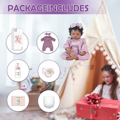 Realistic Reborn Baby Dolls Black Girl for Kids