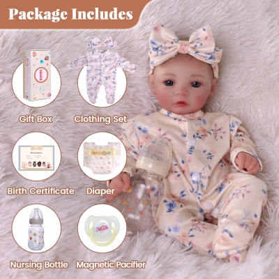 Soft Cloth Body Real Life Baby Dolls with Gift Box for Kids