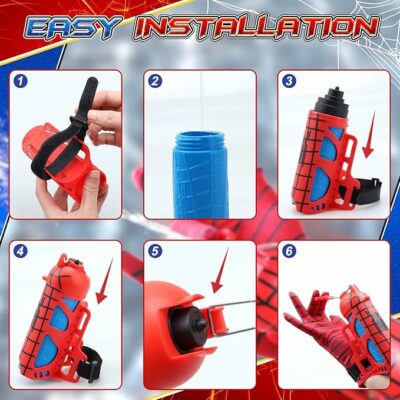 Spider Water Gun for Kids Superhero Squirt Toy Web Shooter