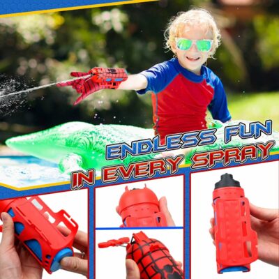 Spider Water Gun for Kids Superhero Squirt Toy Web Shooter