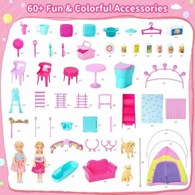 Style Shine Portable & Foldable Dollhouse with Furniture for Kids