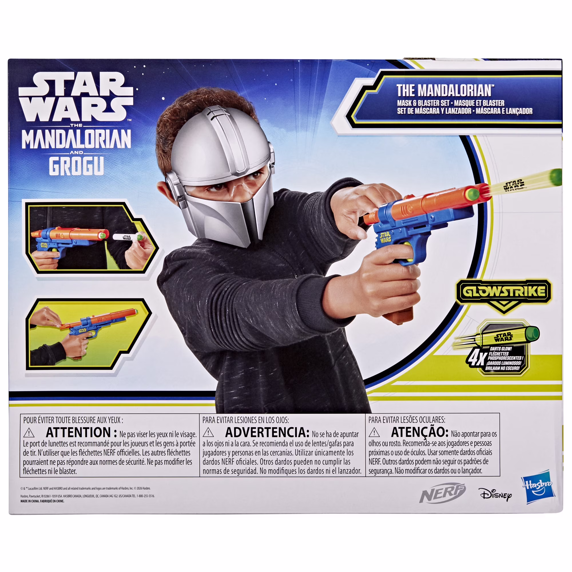 The Mandalorian Mask & Blaster Set NERF GlowStrike Blaster The Mandalorian Mask & Blaster Set NERF GlowStrike Blaster
