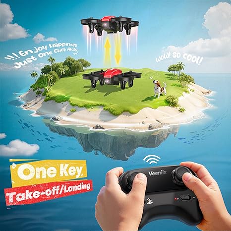 Veeniix V995 Red Mini Drone for Kids RC Quadcopter Plane Veeniix V995 Red Mini Drone for Kids RC Quadcopter Plane