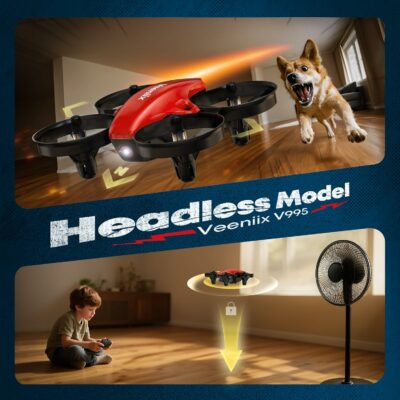 Veeniix V995 Red Mini Drone for Kids RC Quadcopter Plane