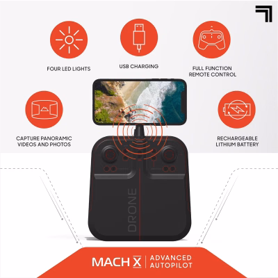 Sharper Image Mach X 10 Drone With Streaming Camera