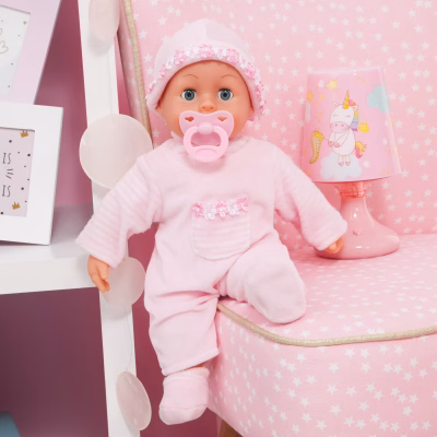 Baby Doll Soft Pink with Bottle and Pacifier for Children