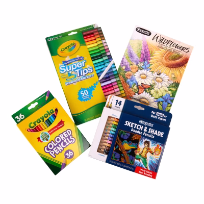Crayola Deluxe Wildflower Adult Coloring Kit 130+ Pcs