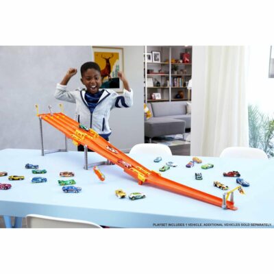 Hot Wheels 4 Lane Elimination Race Track with Fair-Start Launcher & Car