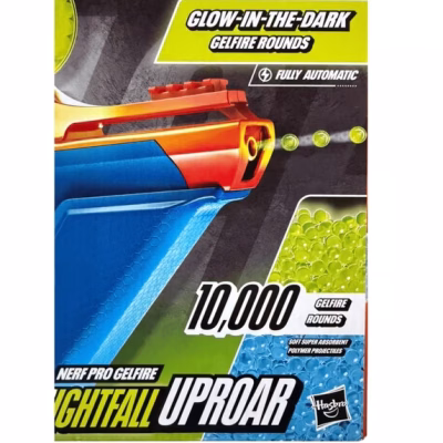 NERF Pro Gelfire Nightfall Uproar Blaster with 10,000 Glow in the Dark Rounds