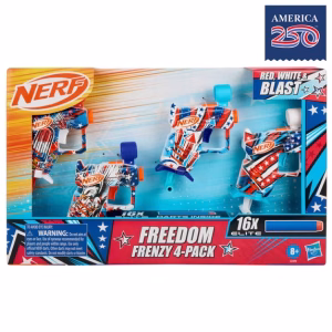 Nerf Elite Freedom Frenzy Red, White & Blue Blaster 4-Pack