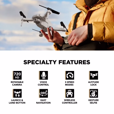 Vivitar SkyHornet Foldable RC Drone with 720p HD Camera